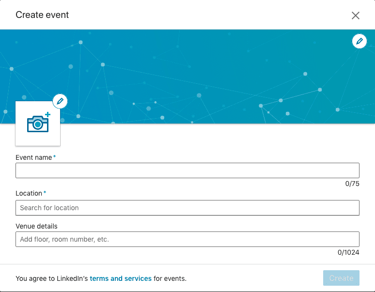 LinkedIn Events: La primera mitad de la página del evento.
